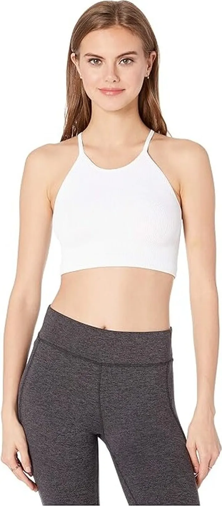 FP Movement Cropped Run Tank (White) Women's Sleeveless