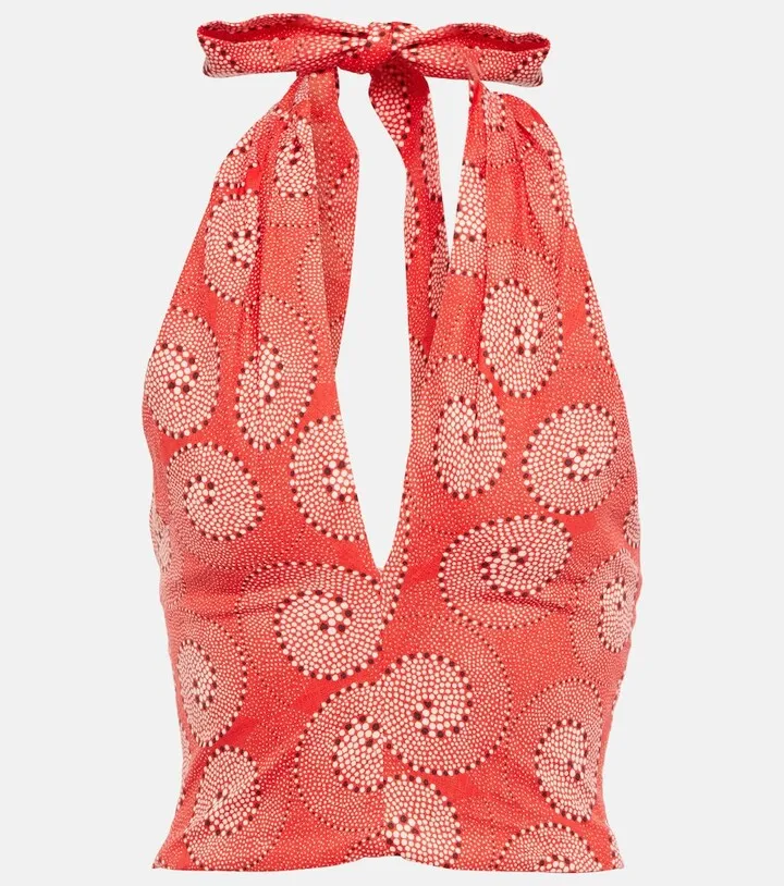 Kai printed halterneck crop top