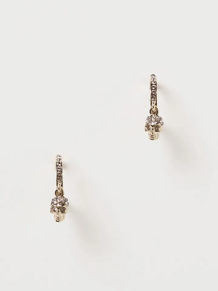 Alexander McQueen mini rhinestones pavé Skull earrings