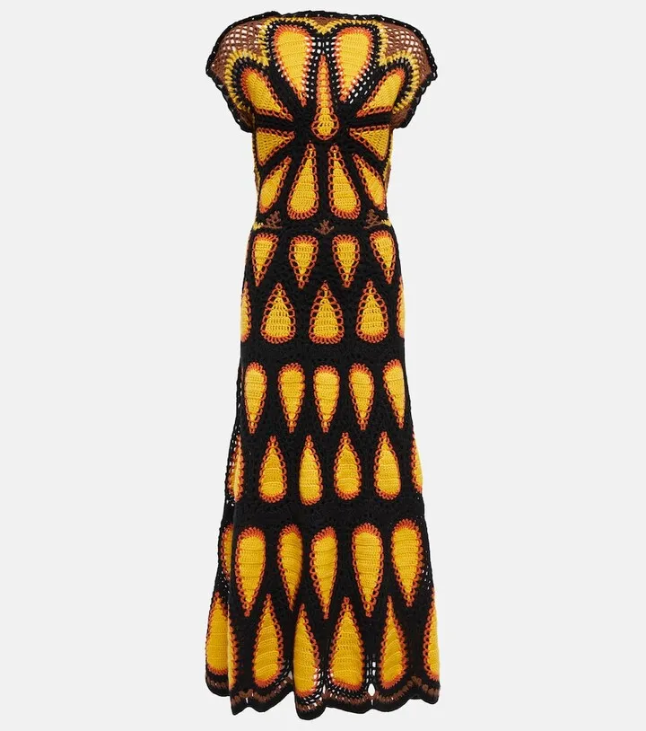 Aidy crochet cashmere midi dress