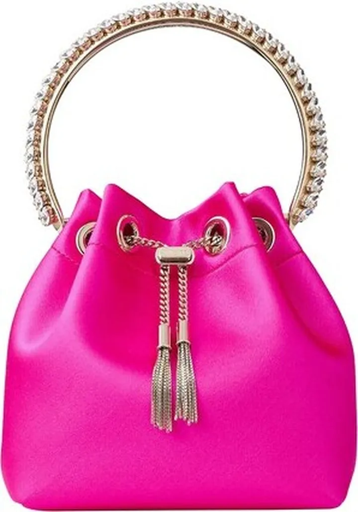 Bon Bon satin bag with crystals