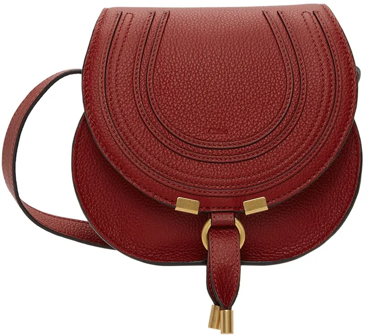 Chloé Burgundy Small Marcie Shoulder Bag