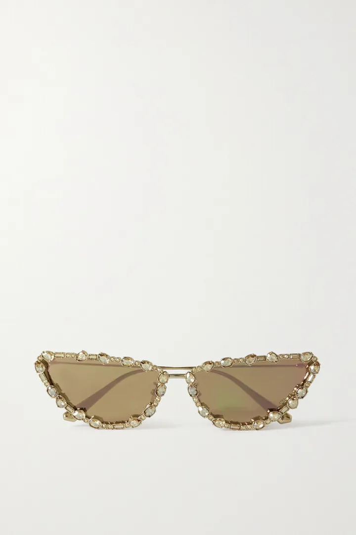 DIOR Eyewear - Missdior B1u Cat-eye Crystal-embellished Gold-tone Sunglasses - One size