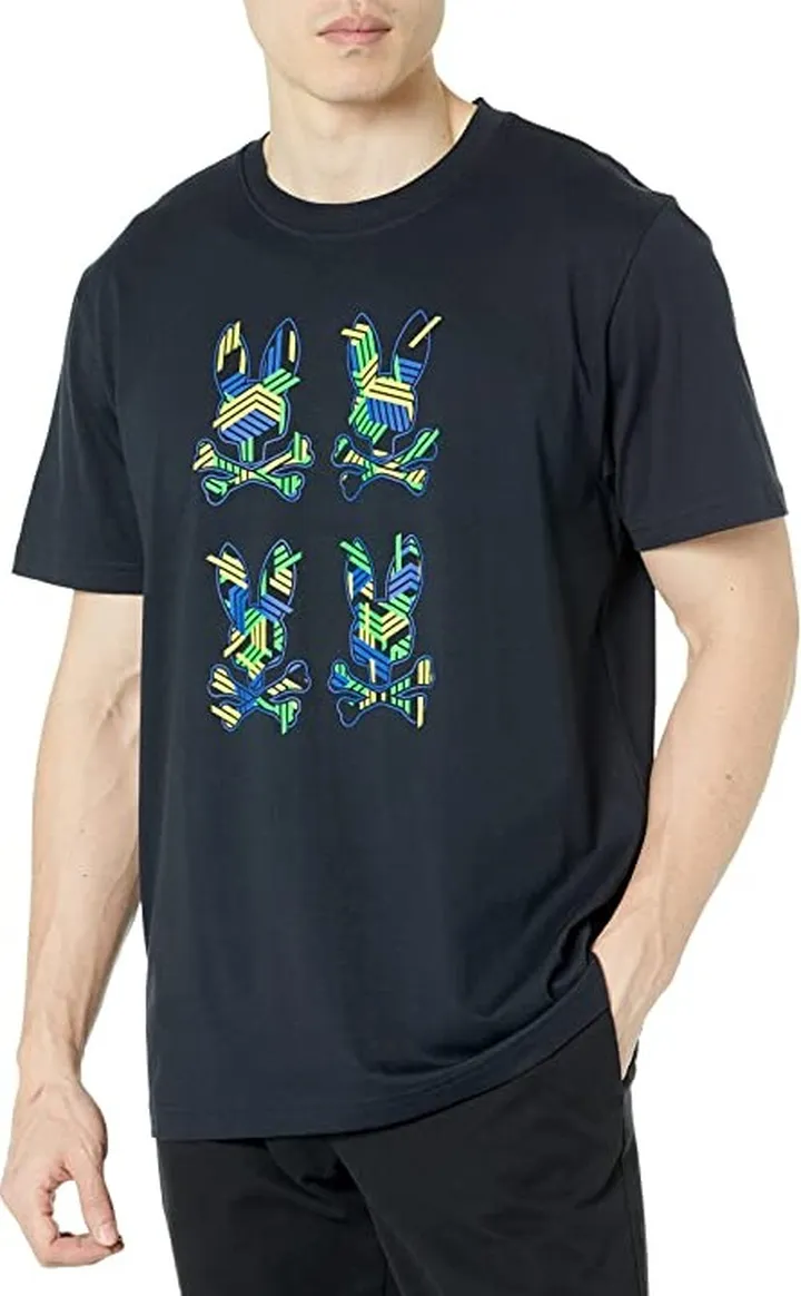 Psycho Bunny Plaza Graphic Tee (Navy) Men's T Shirt