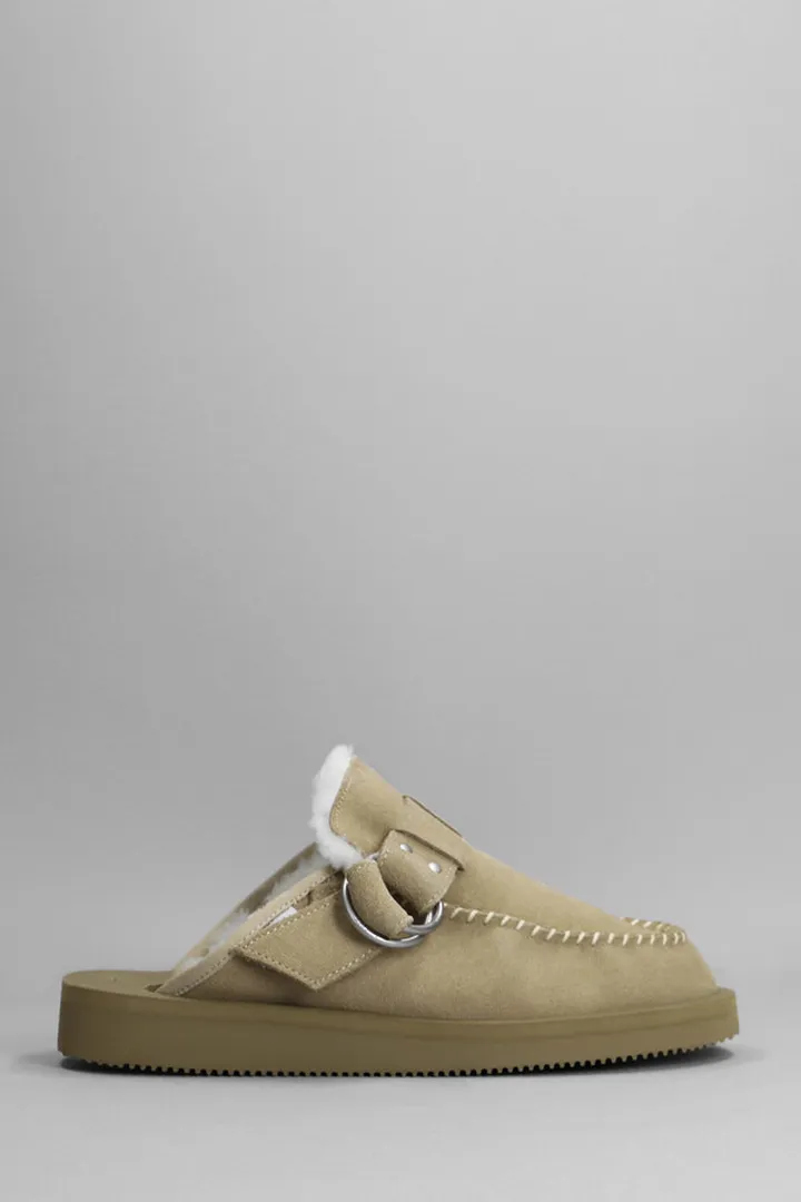Lemi Mab Slipper-mule In Taupe Suede