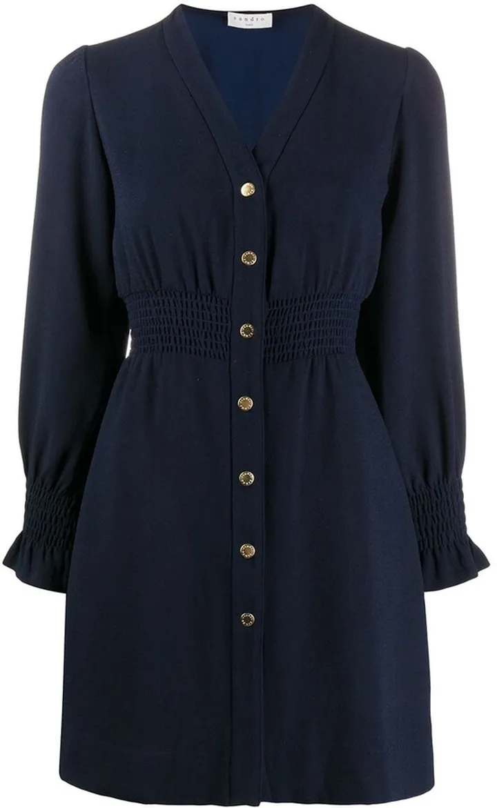 Smocked-Waist Mini Dress