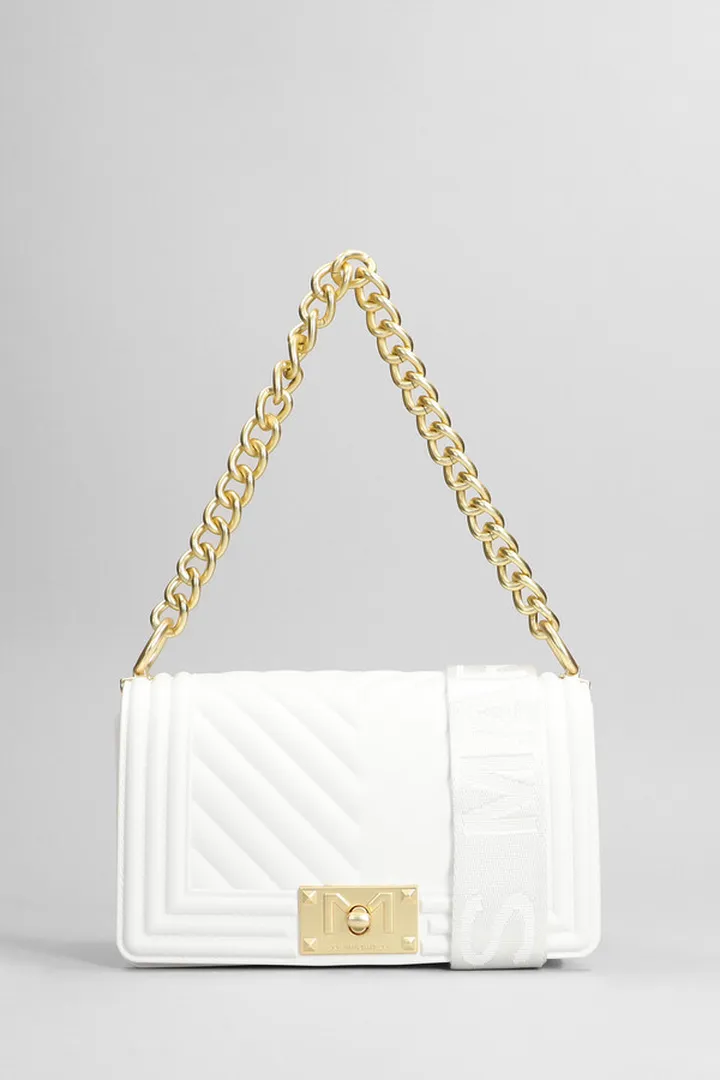 Flat S Shoulder Bag In White Pvc