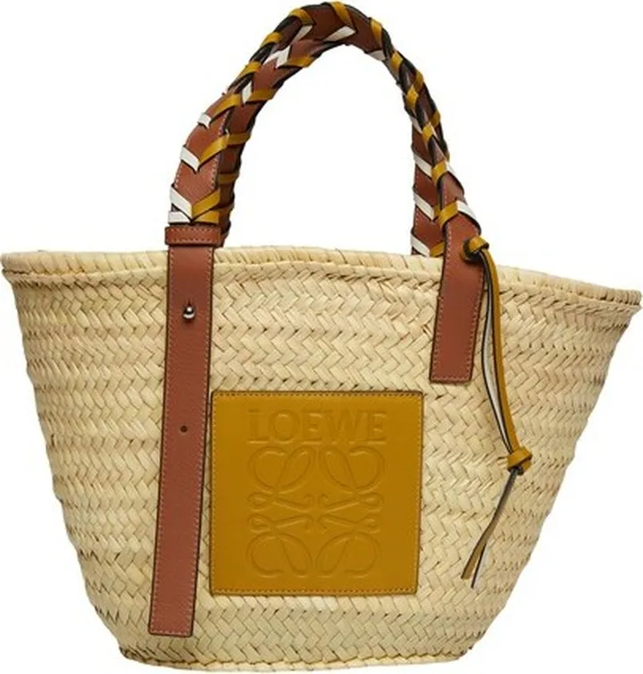 Small basket bag with braided handle
