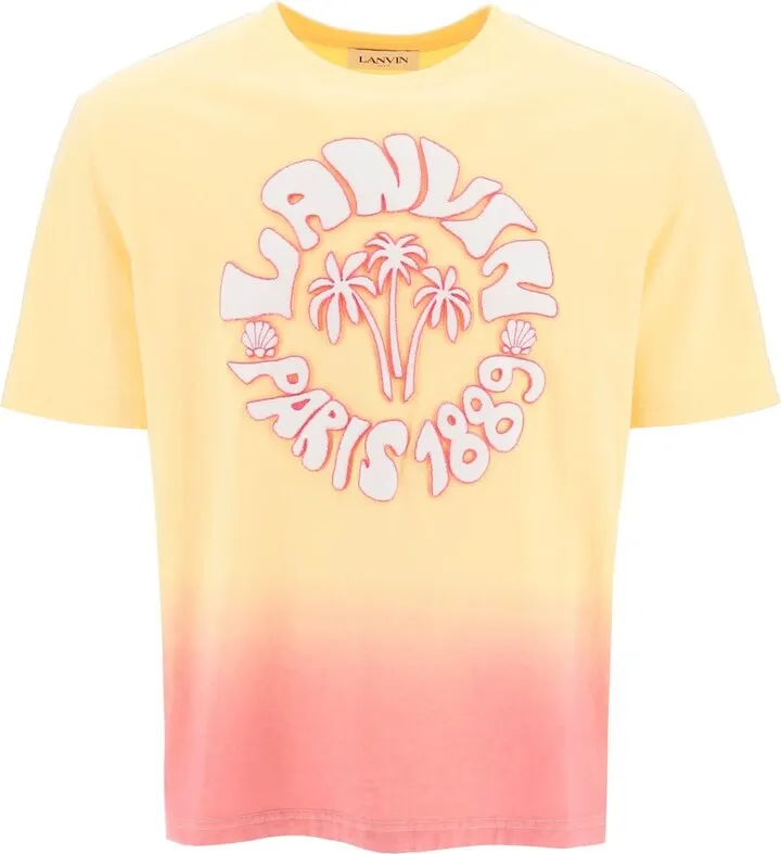 Lanvin 'wave Logo' Tie-Dye T-Shirt