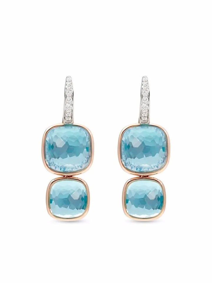 18kt rose gold Nudo diamond drop earrings
