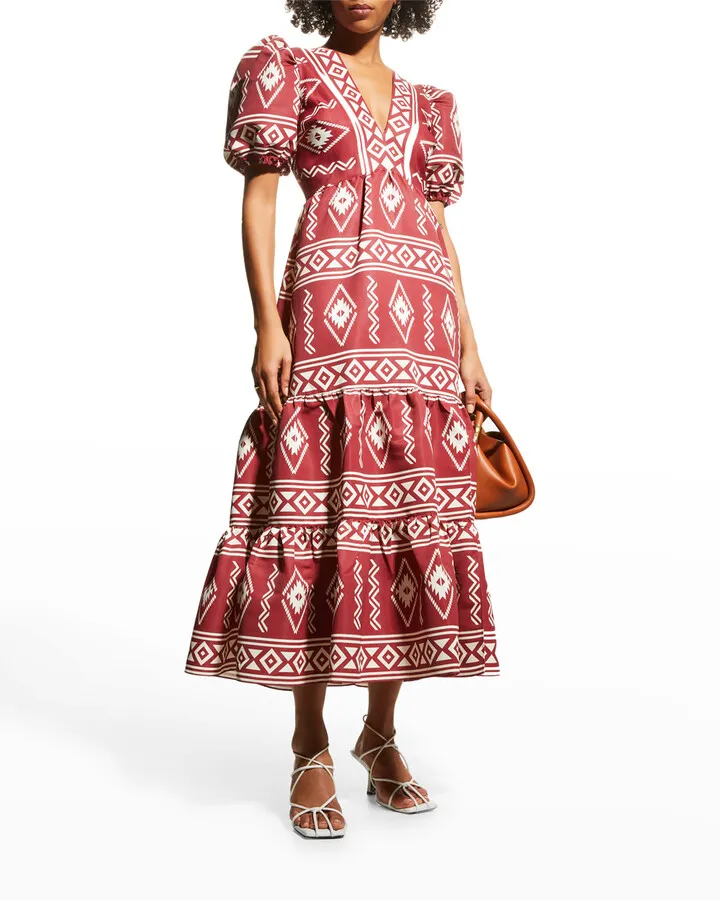 Paloma Empire Long Faille Dress