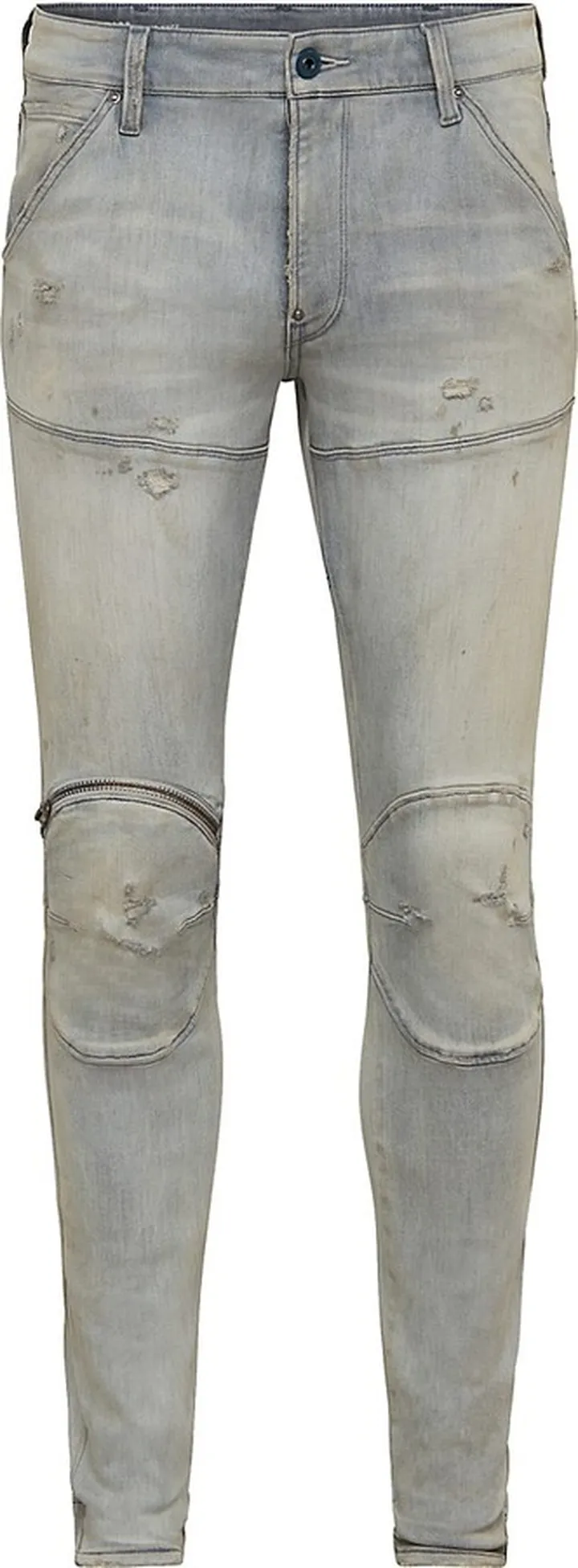 D-5620 3D Zip Skinny Faded Jeans