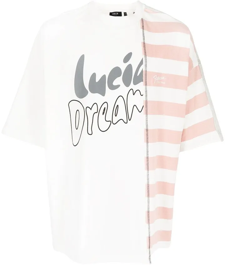 graphic-print panelled T-shirt