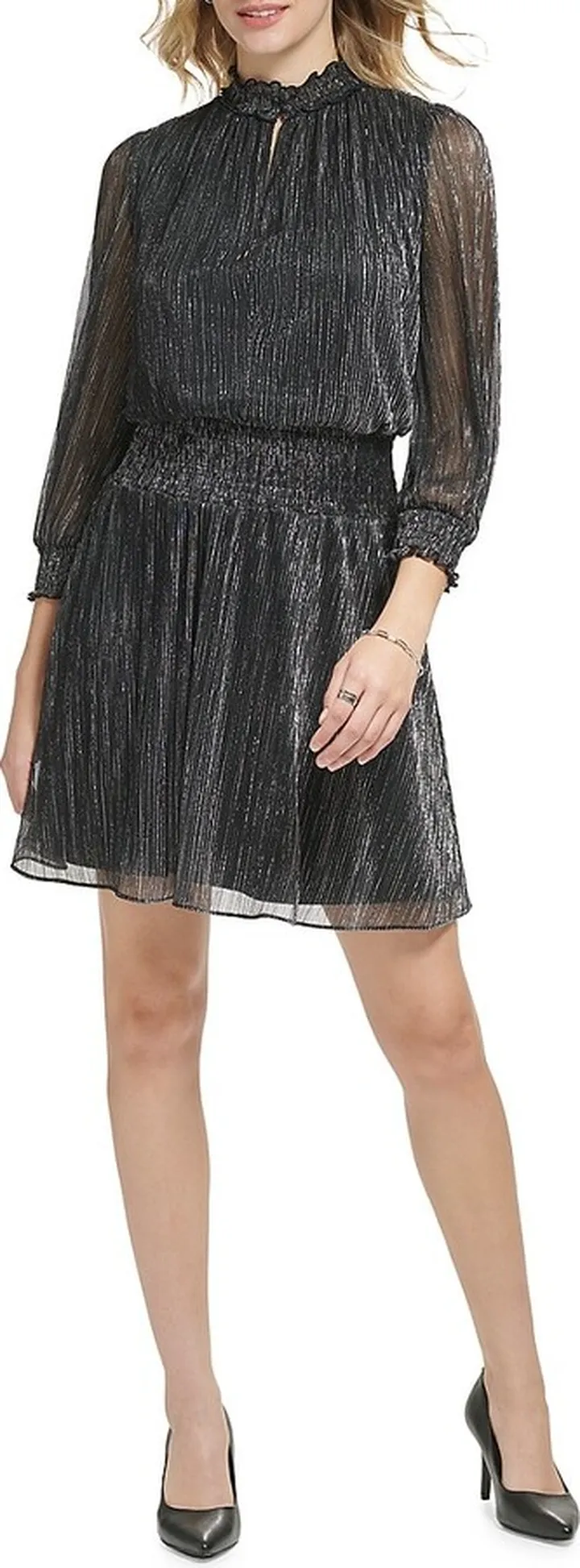 Crinkle Smocked Mini Dress