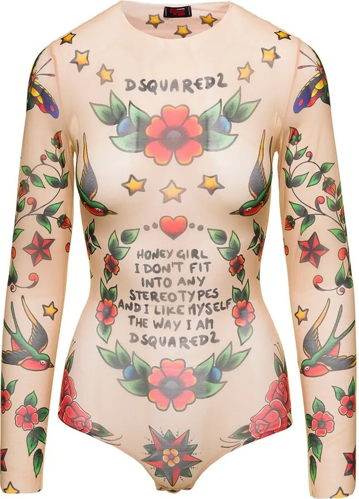 Dsquared2 Honey Tattoo Bodysuit
