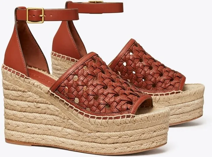 Basket-Weave Espadrille Wedge