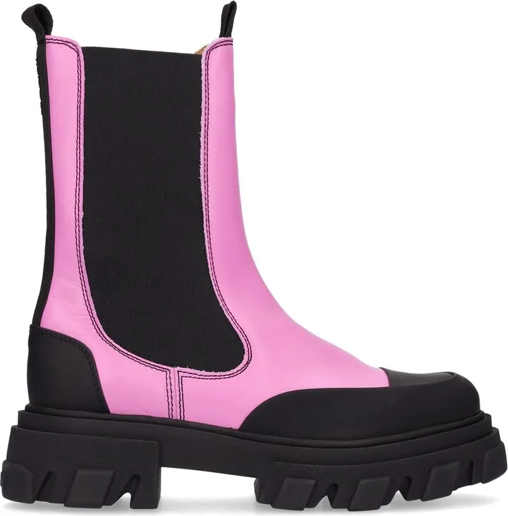 50mm Leather combat boots