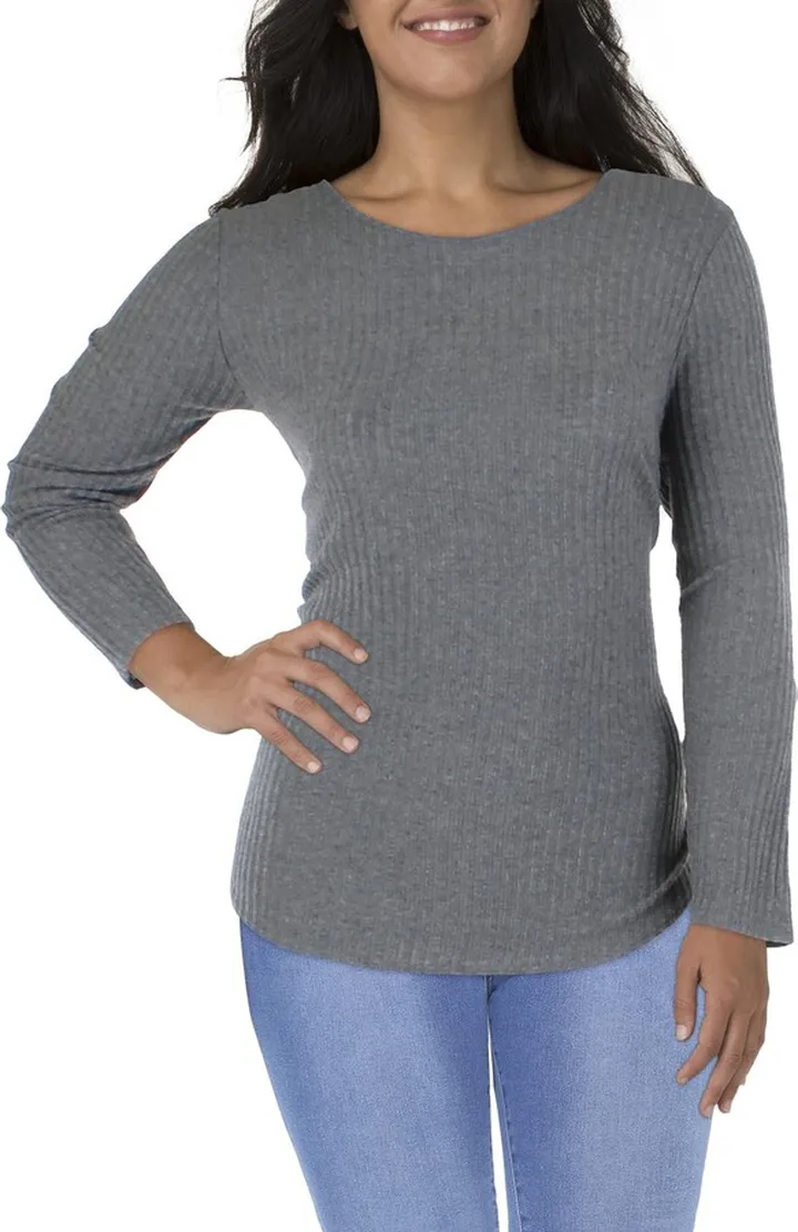 Womens Ribbed Knit Tunic Top
