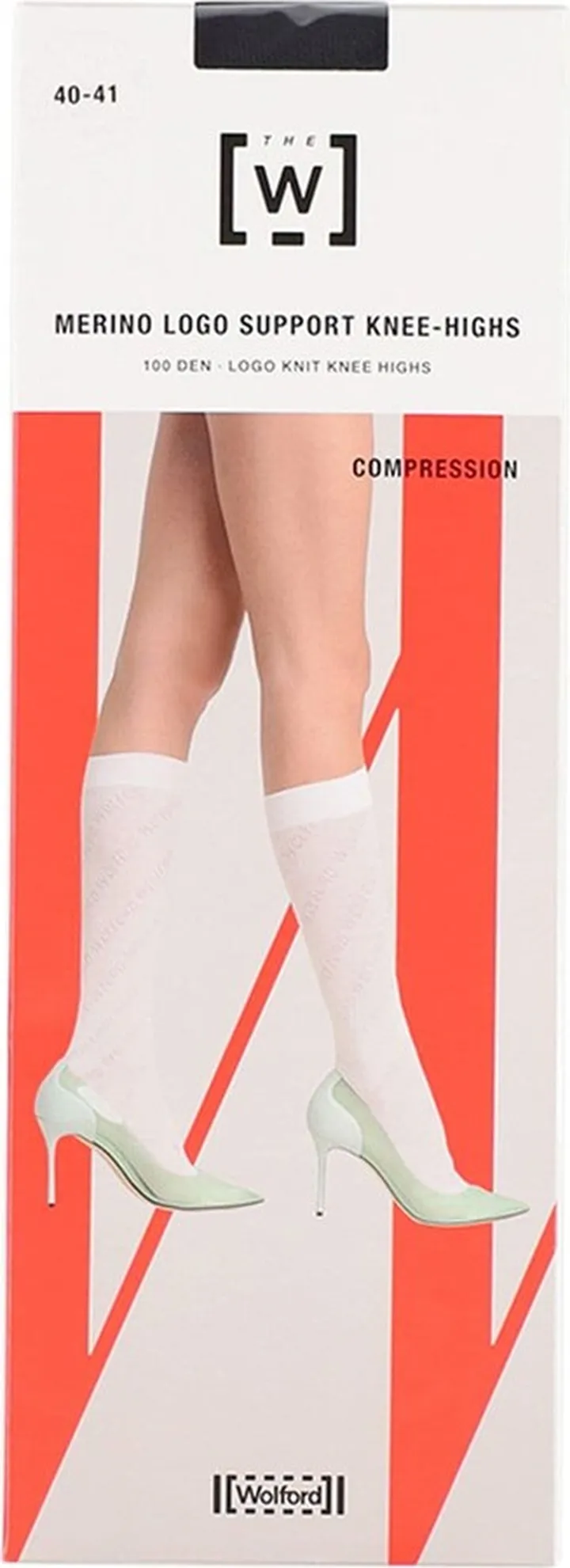 Wool blend logo support knee highs