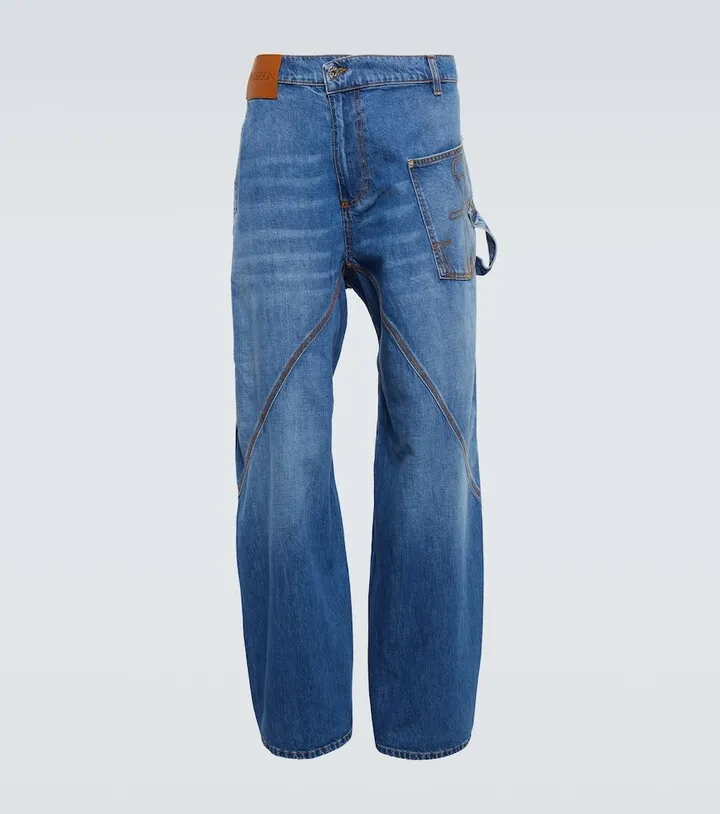 Twisted wide-leg jeans