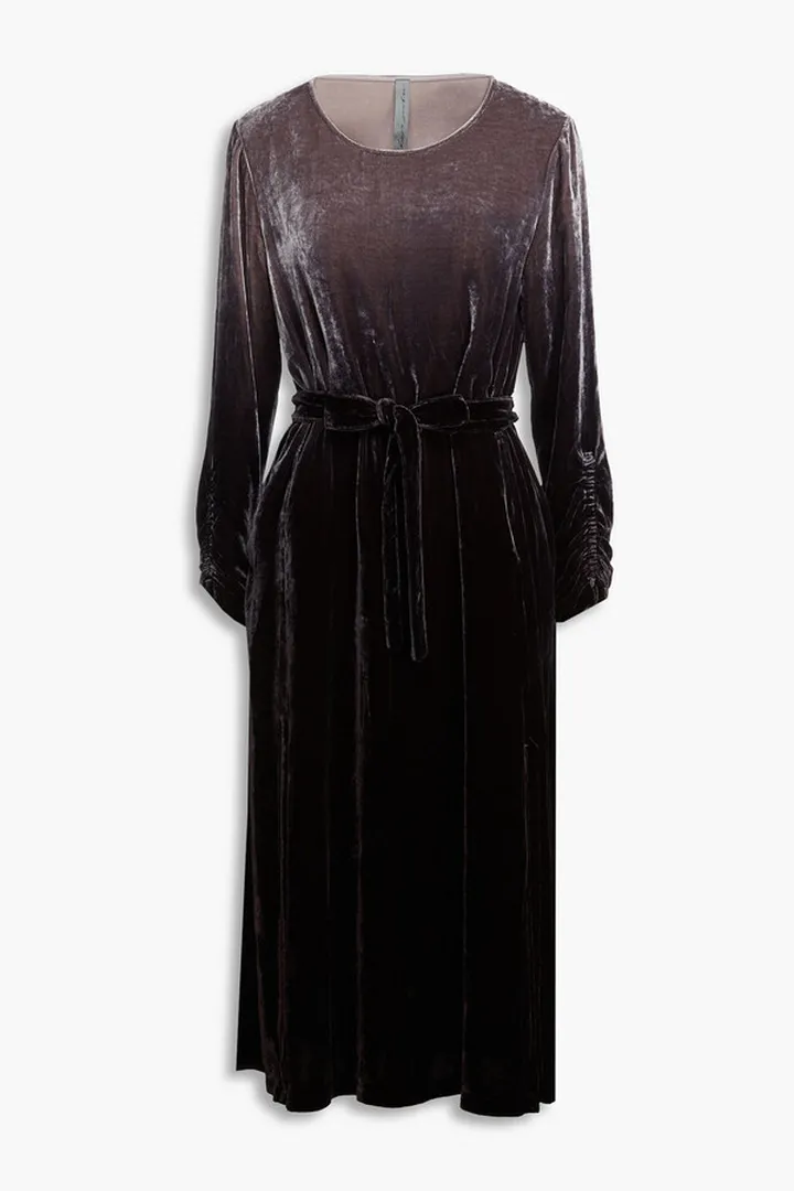 Dégradé velvet midi dress