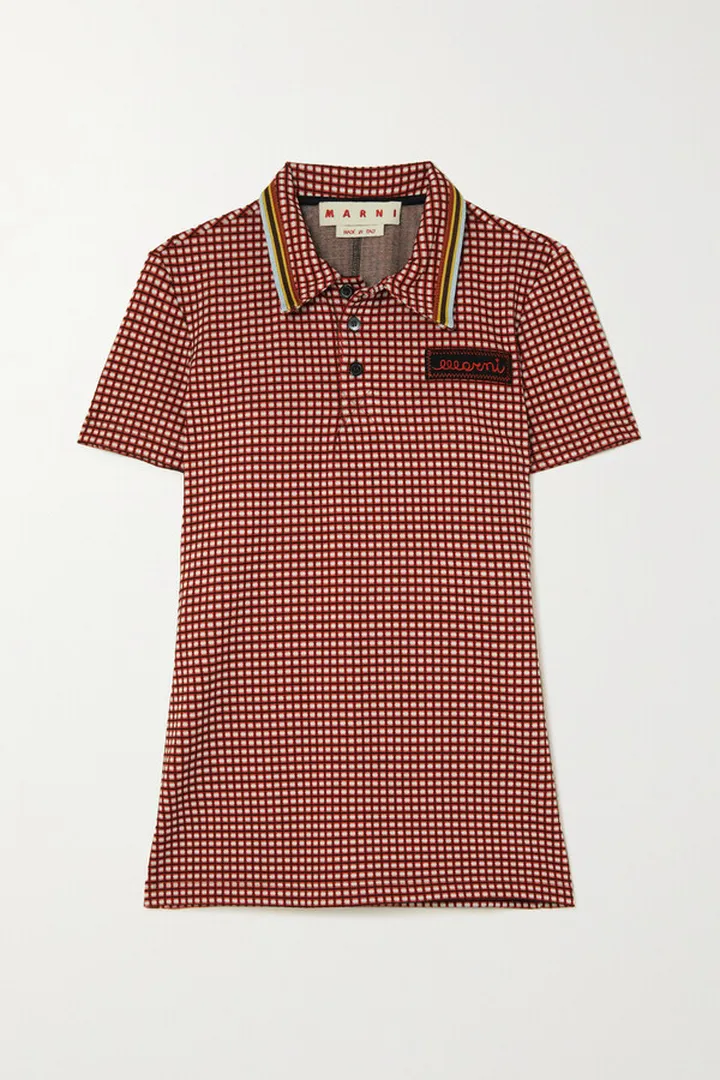 Marni - Appliquéd Jacquard-knit Polo Shirt - Red