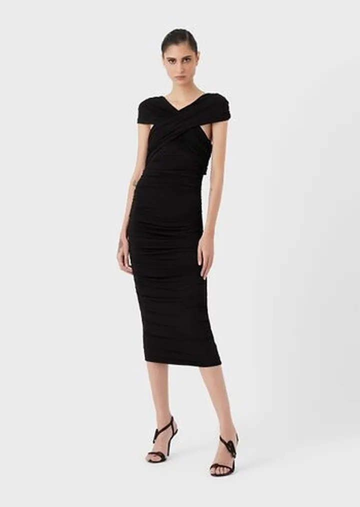 Stretch viscose-jersey sheath dress