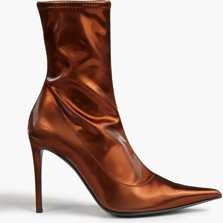 Ametista metallic faux stretch-leather ankle boots