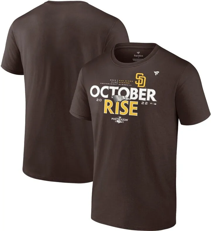 Men's Fanatics Branded Brown San Diego Padres 2022 Postseason Locker Room T-shirt
