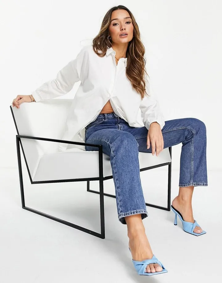 Vero Moda FRSH oversized shirt in white