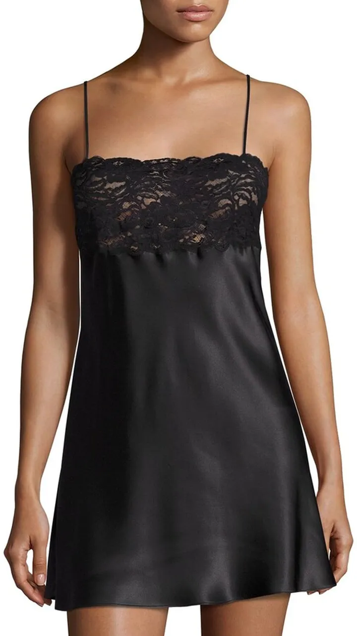 Bijoux Lace-Trim Silk Chemise