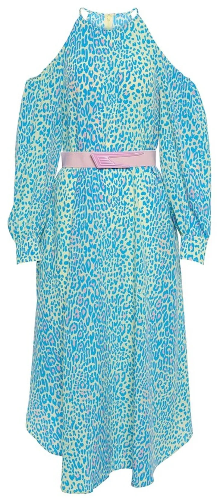 Animal-print silk midi dress