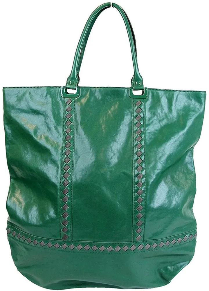 Bottega Veneta Unisex Leather Woven Detail Tote Bag