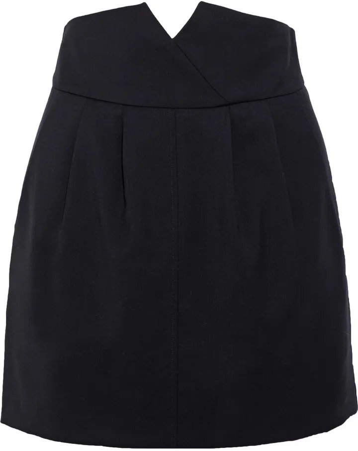 Anja pleated wool-twill mini skirt