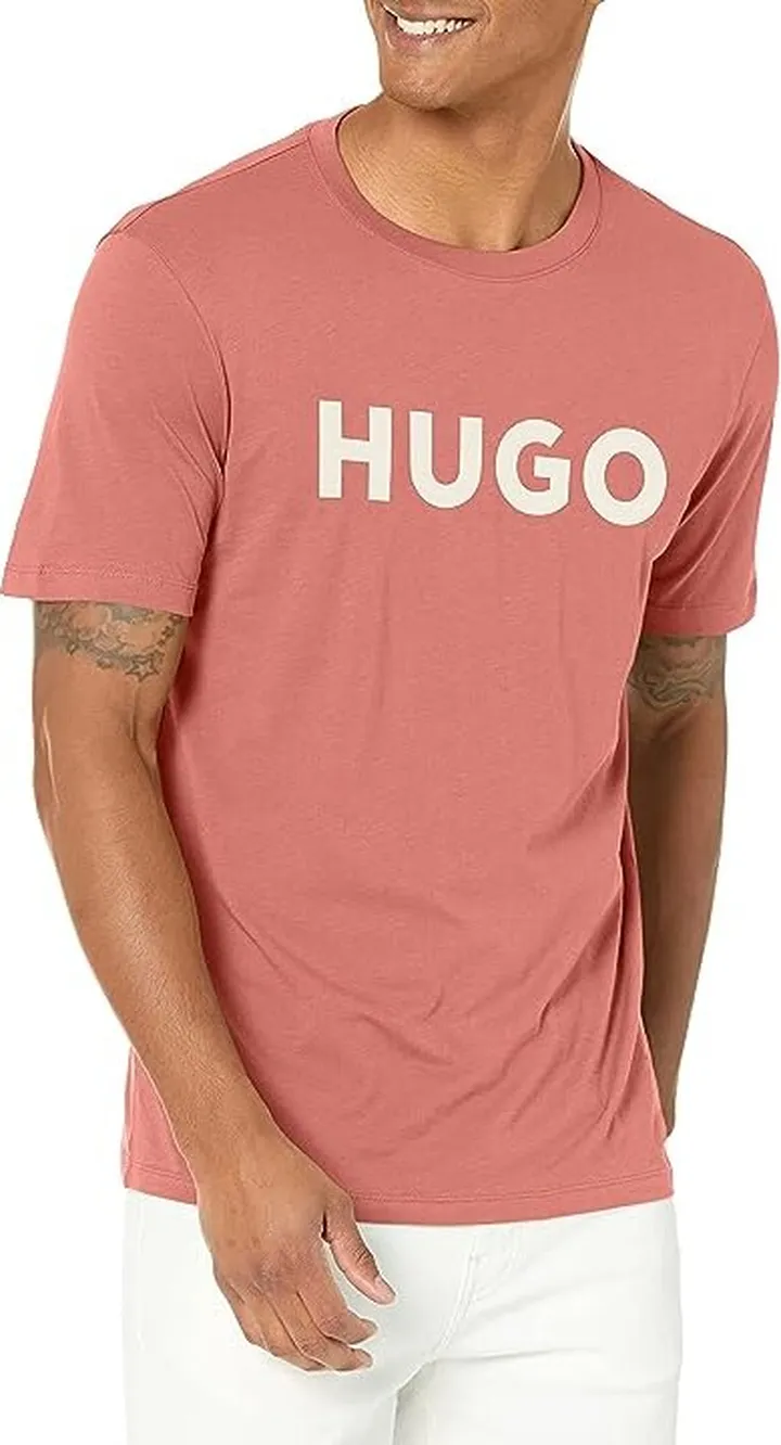 BOSS Dulivo Big Logo Jersey T-Shirt (Dusty Pink) Men's Clothing