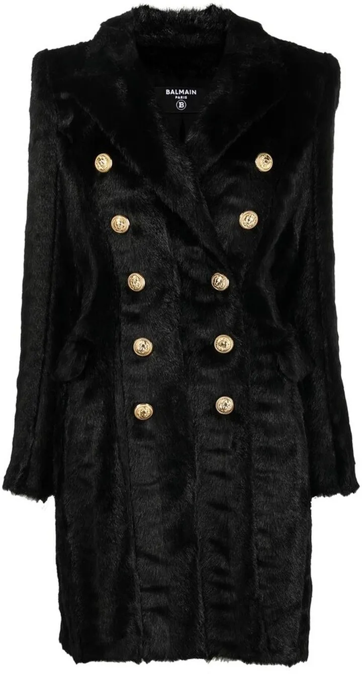 Double-Breasted Shearling Coat