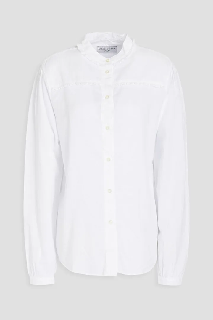 Hannah ruffle-trimmed cotton and Lyocell-blend shirt