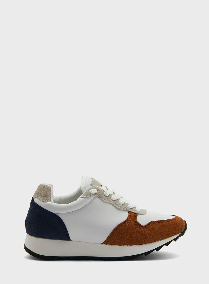 Faux Suede Colourblock Tennis Sneaker