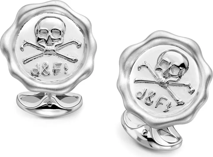 Deakin & Francis - Deakin & Francis Sterling Silver Skull Stamp Cufflinks