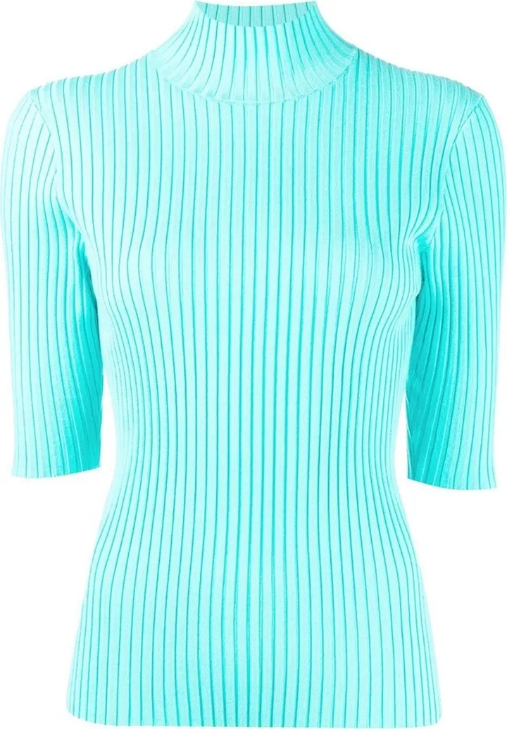 Short-Sleeve Rib-Knit Top