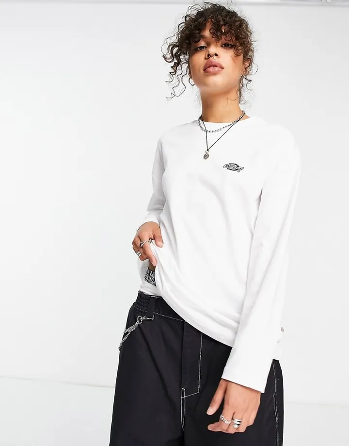 Dickies Summerdale oversized premium long sleeve t-shirt in white