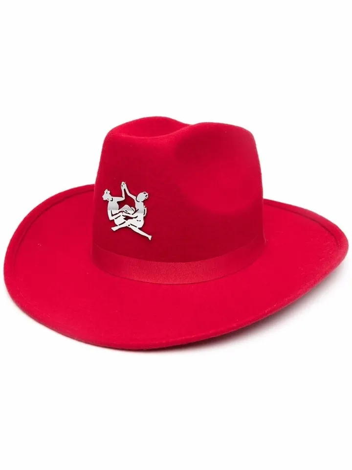 Decorative-Plaque Wool Fedora