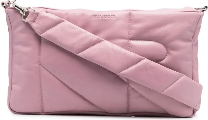 Quilted Embossed-Logo Detail Shoulder Bag
