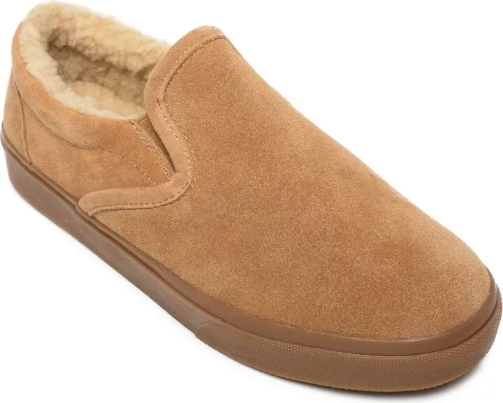 Minnetonka Men's Alden Lined Suede Slippers Men's Shoes