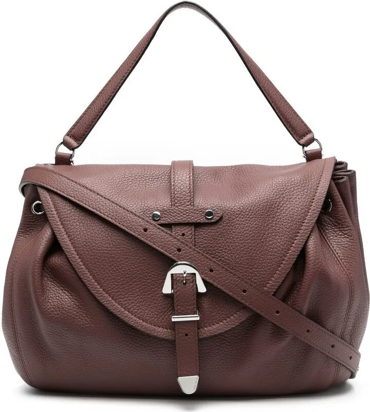 Buckled Leather Shoulder Bag