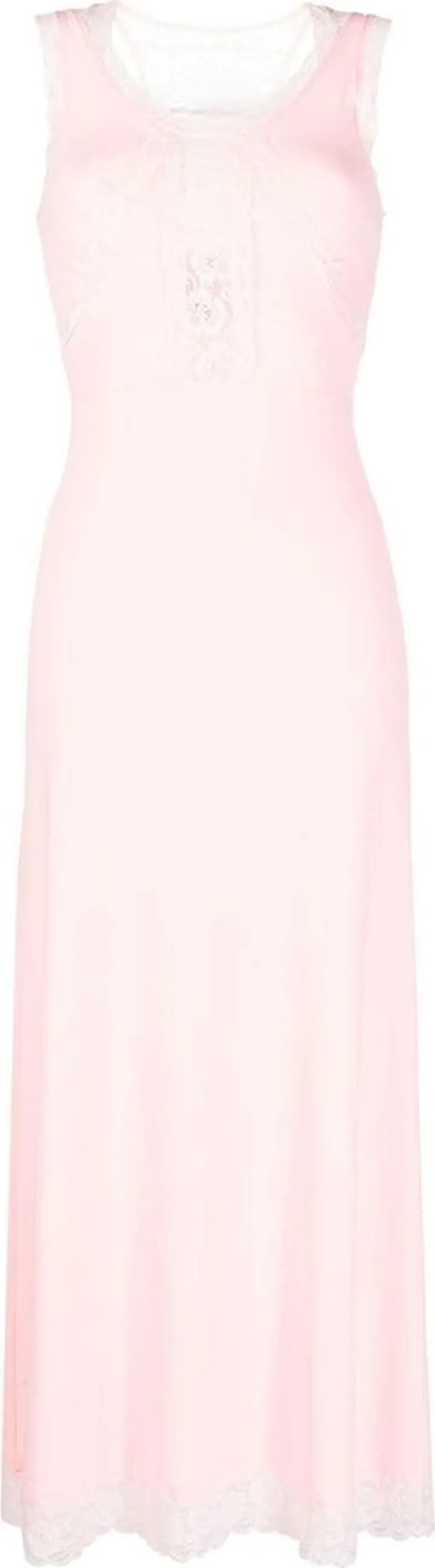 Lace-Trimmed Midi Dress