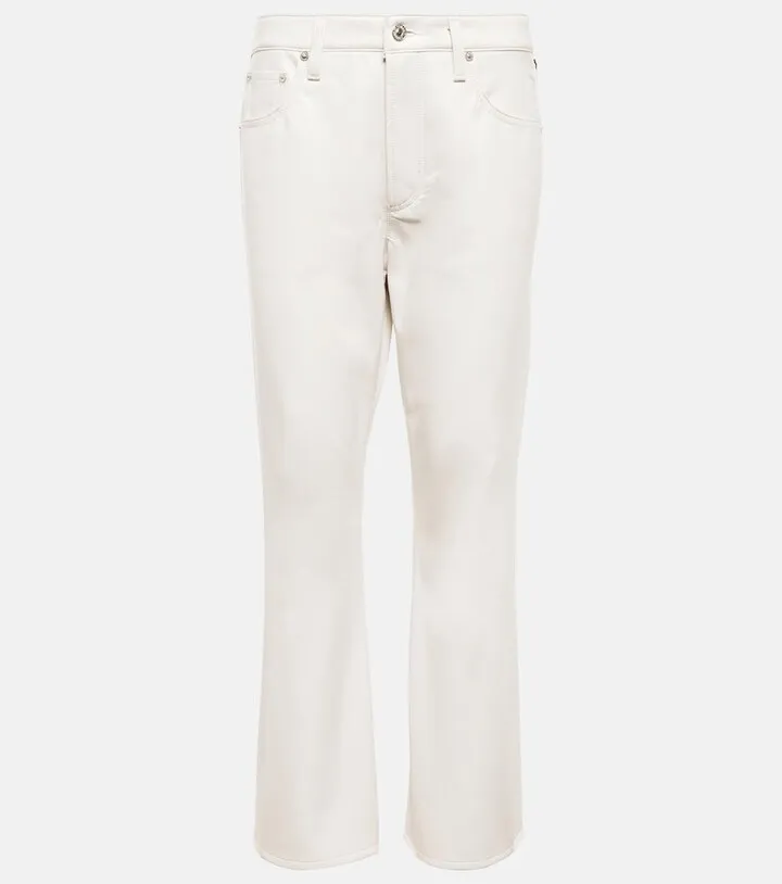 Isola leather-blend cropped bootcut pants