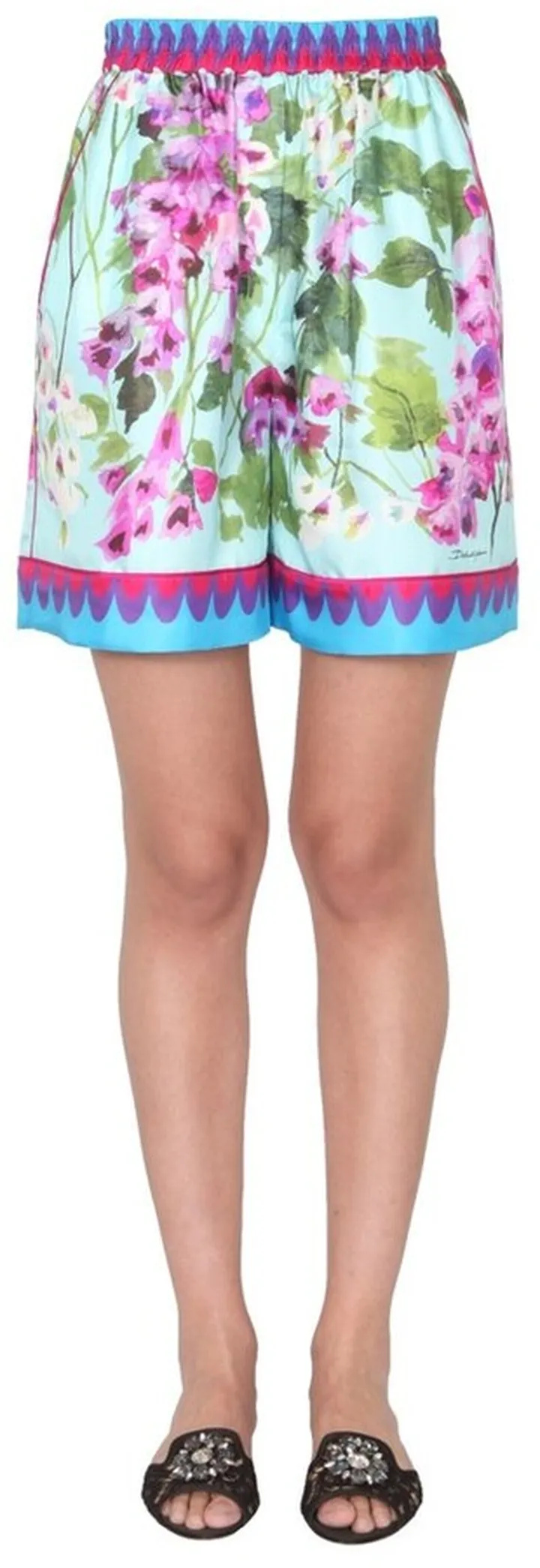Dolce & Gabbana Bluebell-Print Twill Shorts