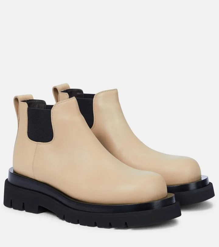 Lug leather Chelsea boots