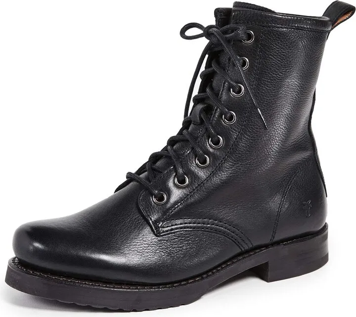 Frye Veronica Women’s Combat Boots Crafted from Hand-Burnished Vintage Italian Leather with Goodyear Welt Construction and Leather Lining – 6 ¾” Shaft Height